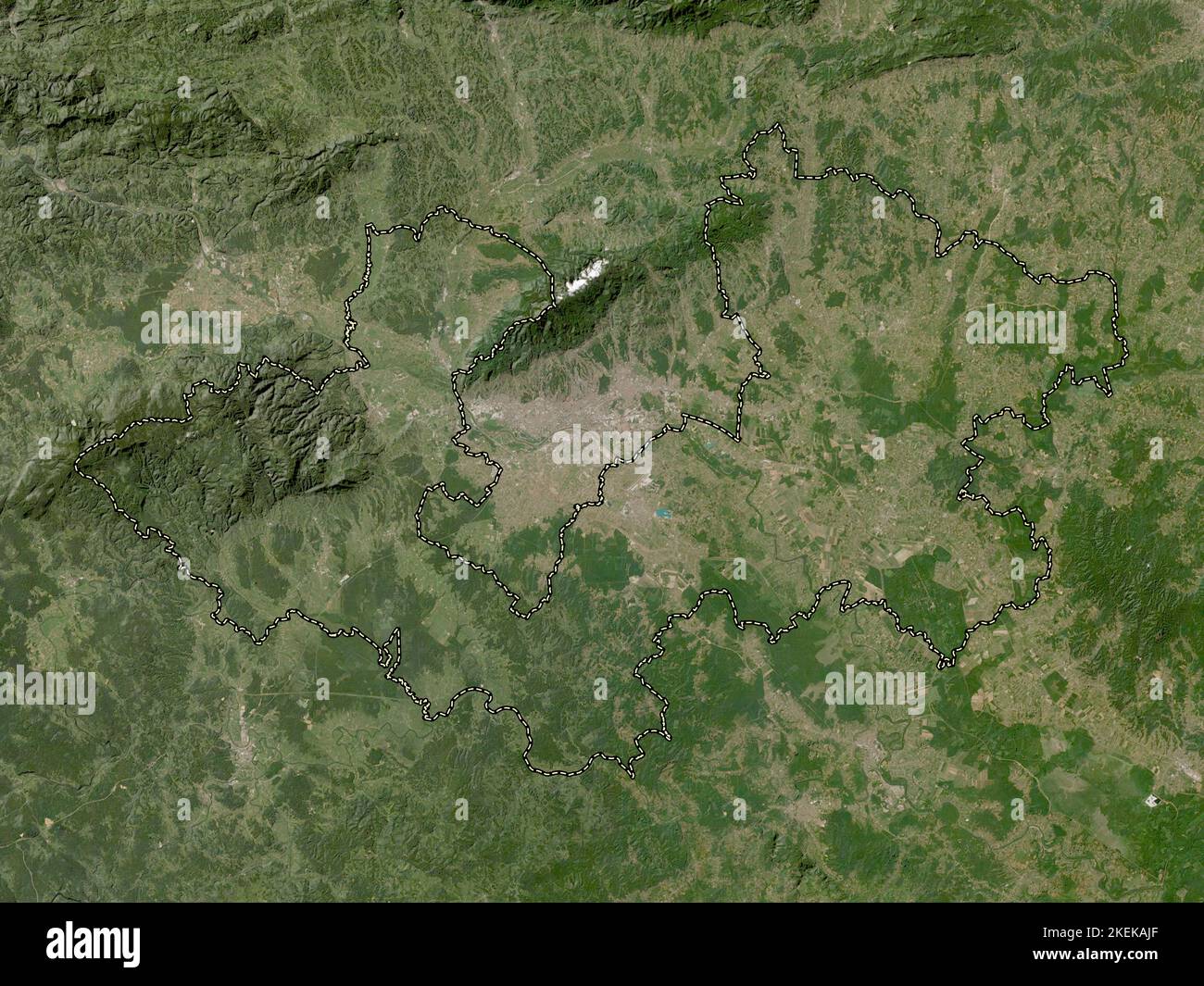 Zagrebacka, county of Croatia. Low resolution satellite map Stock Photo