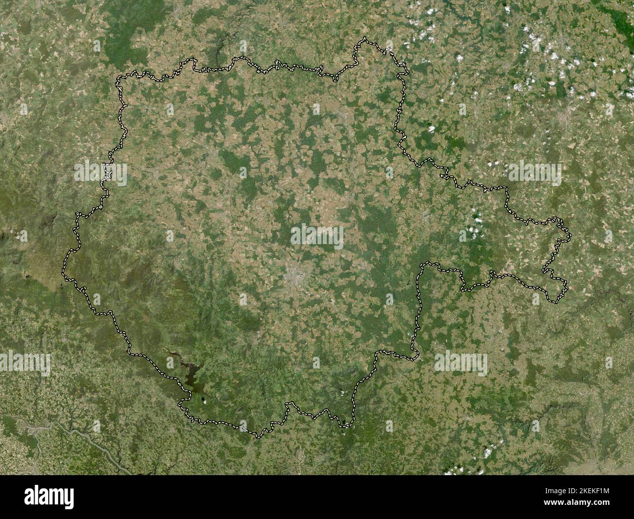 Jihocesky, region of Czech Republic. Low resolution satellite map Stock Photo