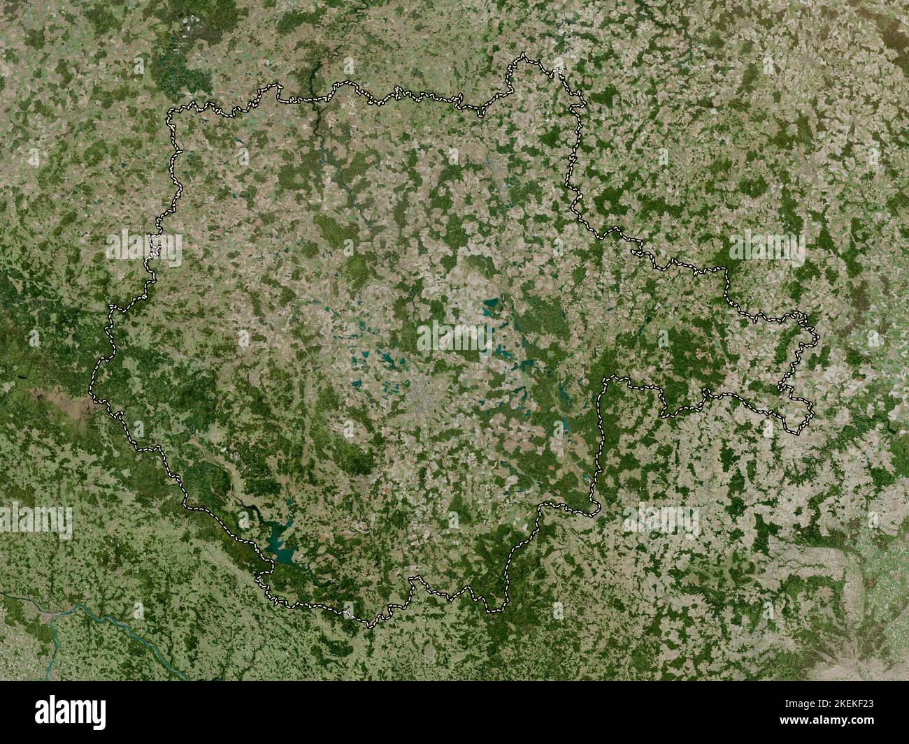 Jihocesky, region of Czech Republic. High resolution satellite map Stock Photo