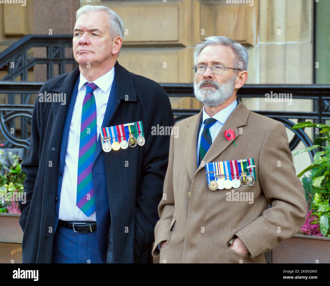 Glasgow, Scotland, UK 13th November, 2022. Armistice Sunday scenes in george square as the cenotaph saw the various services present in front of a huge crowd. Credit Gerard Ferry/Alamy Live News Stock Photo