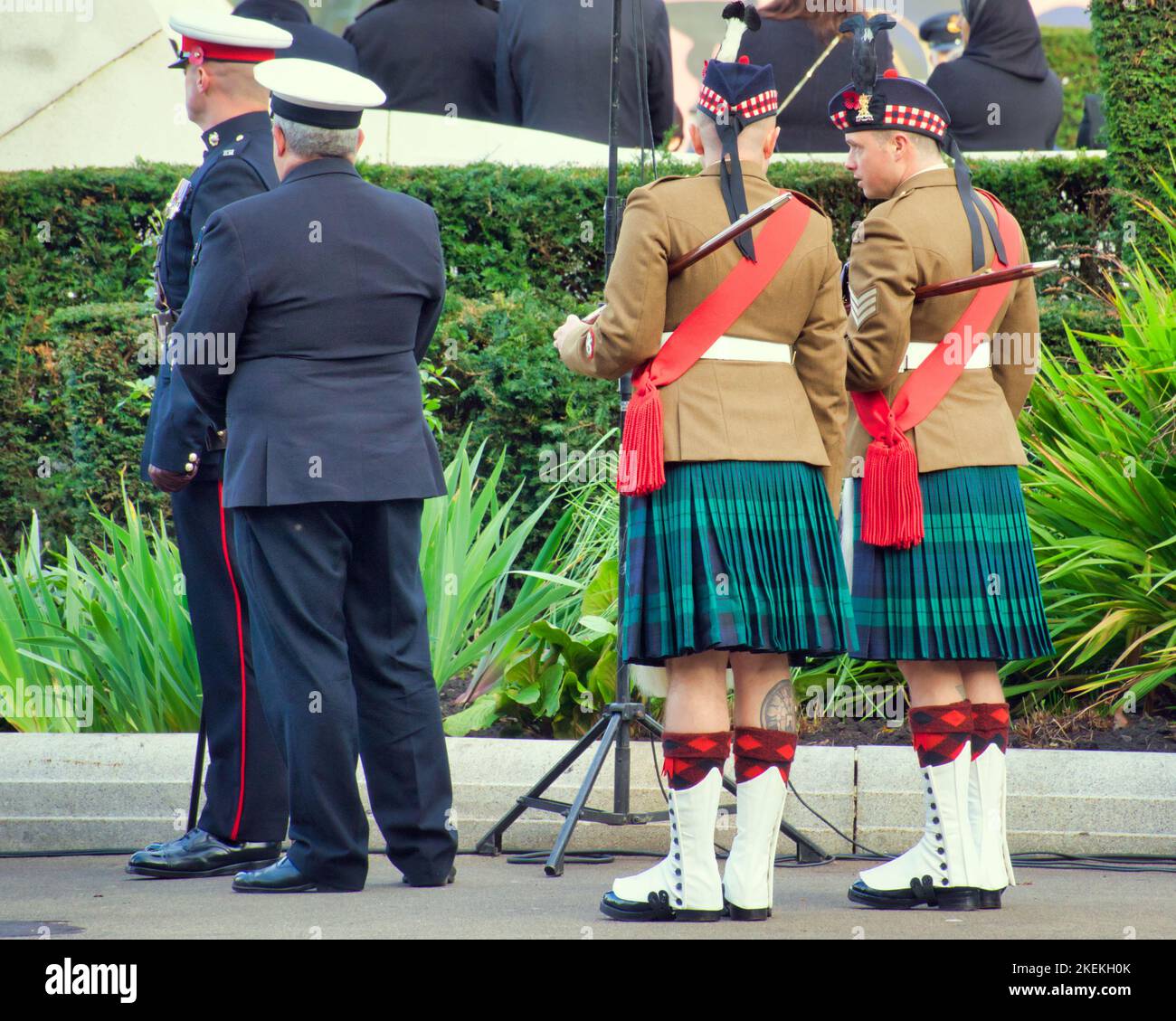 Glasgow, Scotland, UK 13th November, 2022. Armistice Sunday scenes in george square as the cenotaph saw the various services present in front of a huge crowd. Credit Gerard Ferry/Alamy Live News Stock Photo