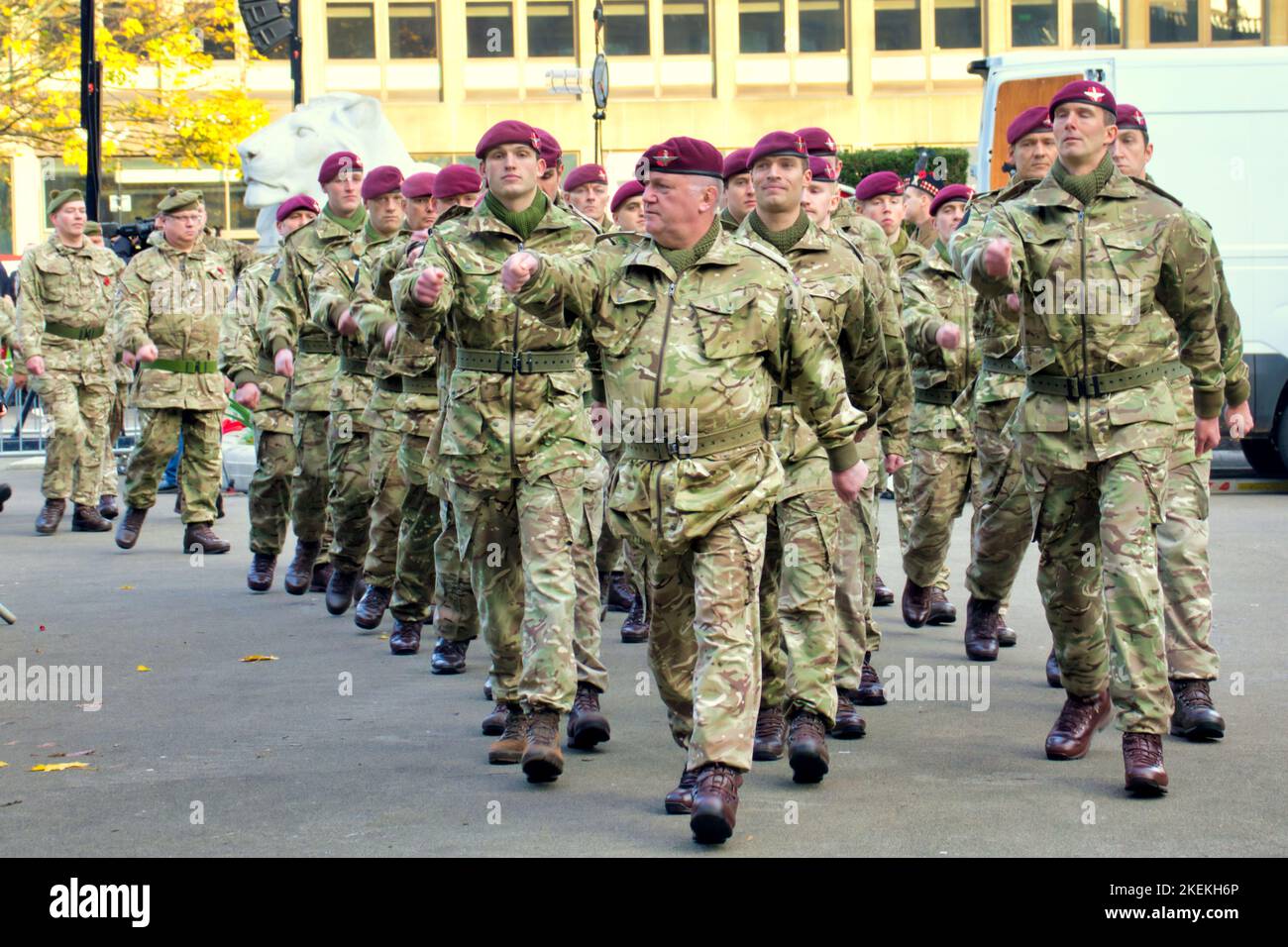 Glasgow, Scotland, UK 13th November, 2022. Armistice Sunday scenes in george square as the cenotaph saw the various services present in front of a huge crowd. Credit Gerard Ferry/Alamy Live News Stock Photo