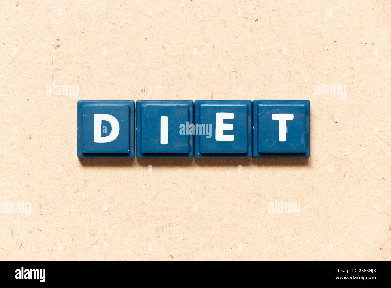 Tile letter in english word diet on wood background Stock Photo Alamy