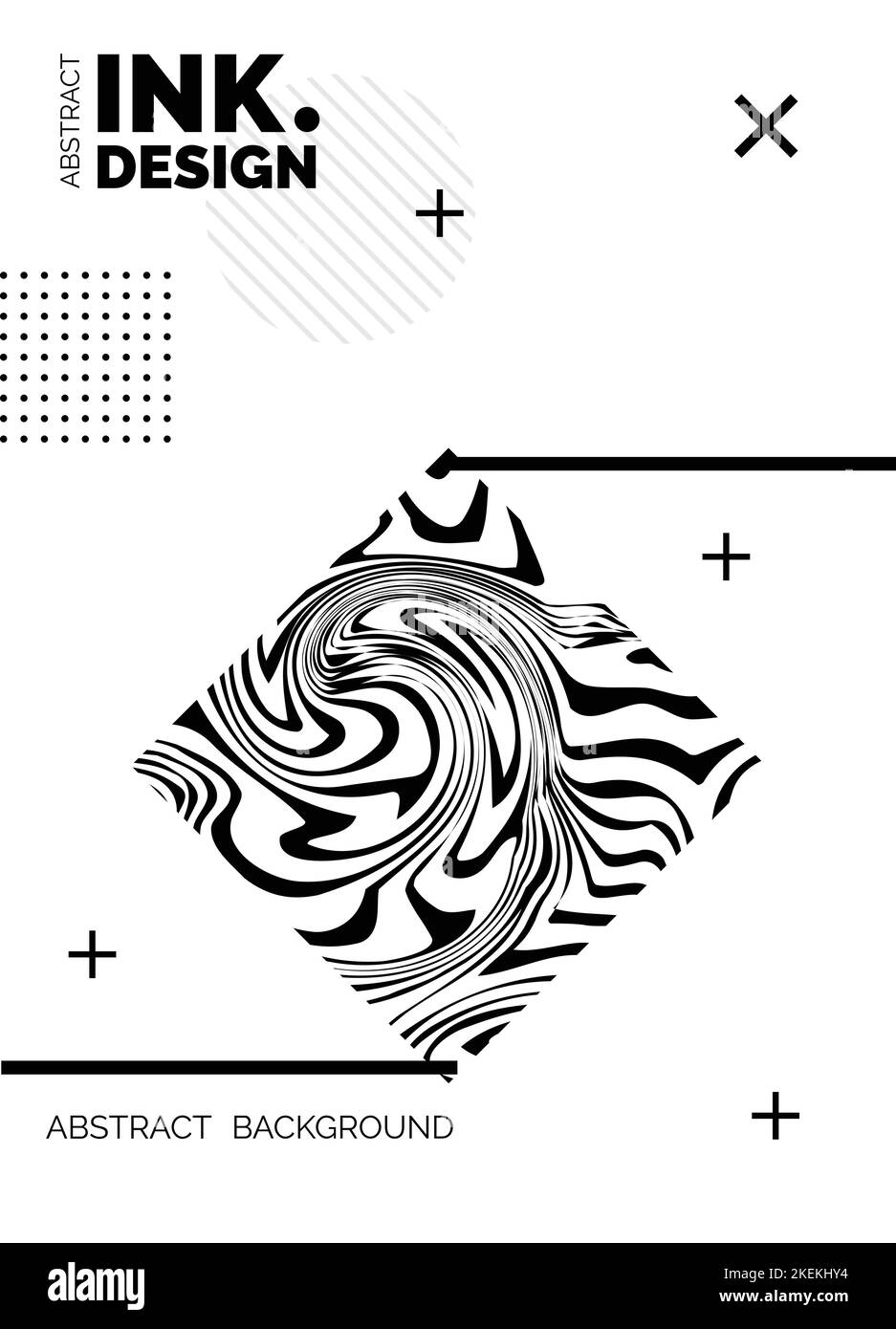 Black Lines Poster Template. Trendy Abstract Wavy Backgrounds. Seamless ...