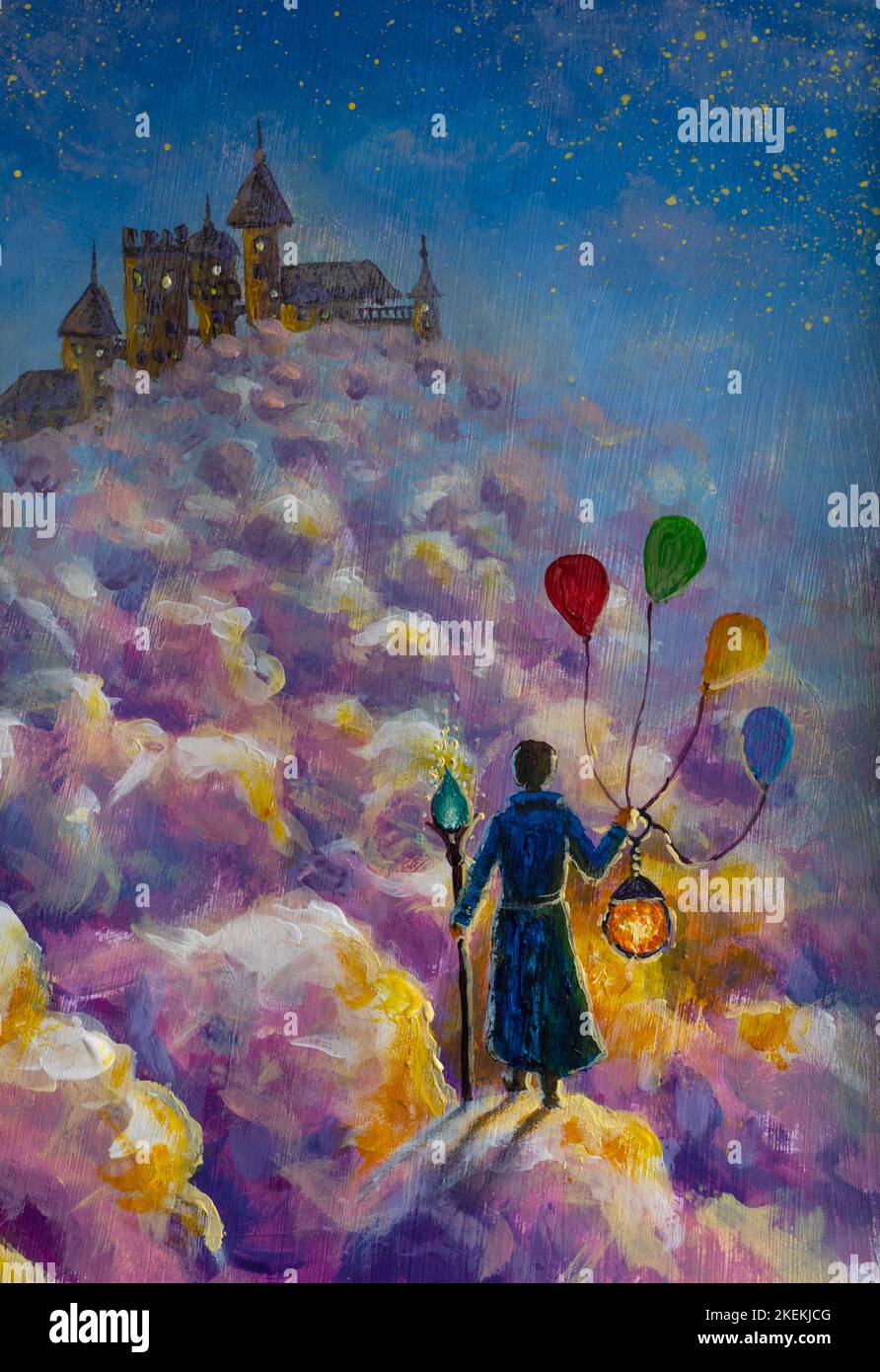 https://c8.alamy.com/comp/2KEKJCG/fantasy-art-the-sorcerer-king-returns-to-magic-castle-in-purple-clouds-acrylic-painting-illustration-for-childrens-fairy-tale-book-2KEKJCG.jpg