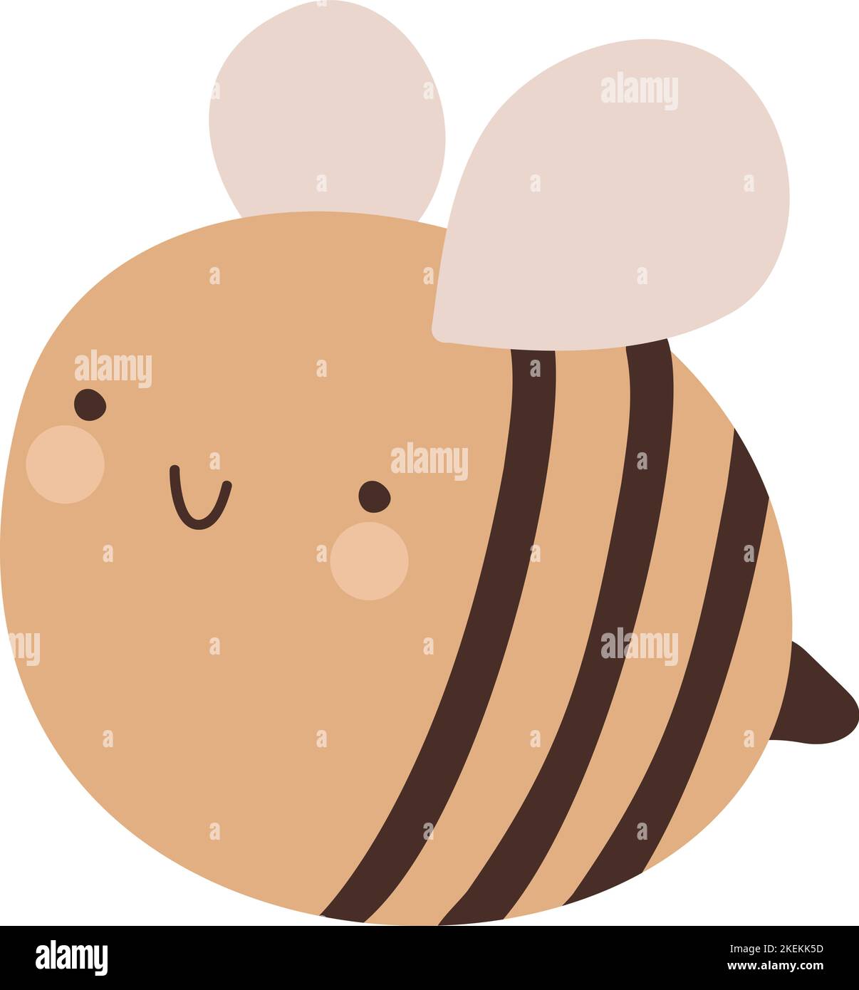 Cute flat little bee in doodle style. Logo scandinavian baby print in ...