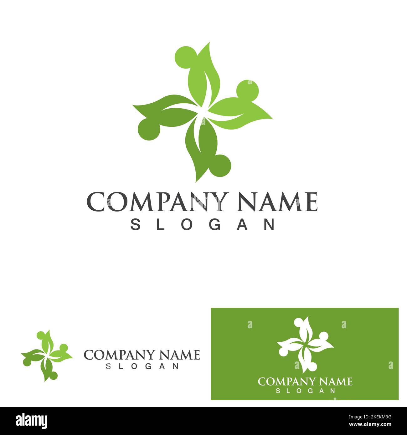 People leaf green health nature logo Stock Vector Image & Art - Alamy