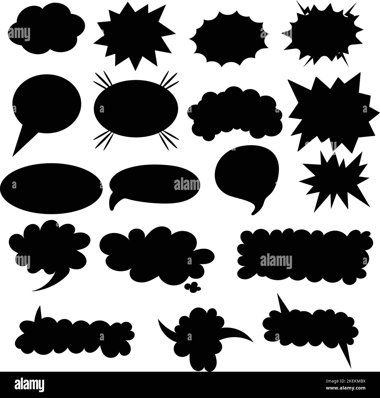 A vector illustration of idea (thought) clouds in various shapes on ...