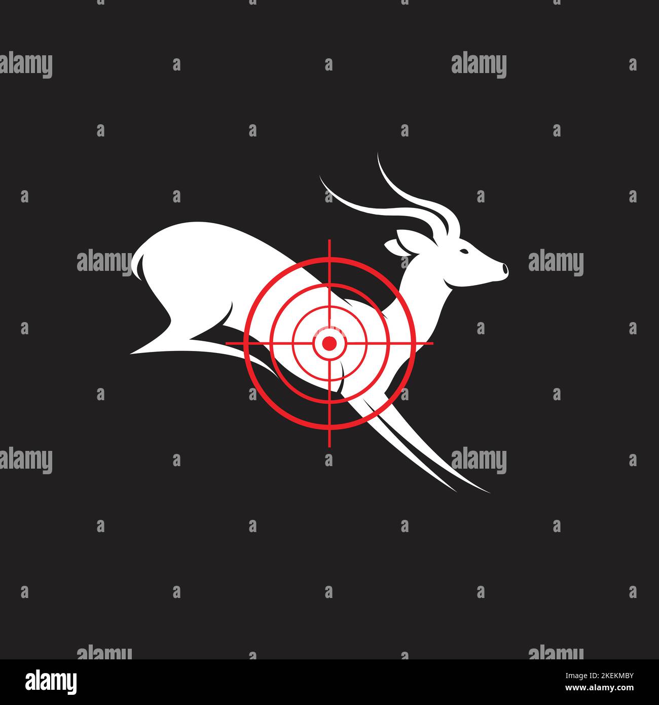 Vector image of a deer target on a black background. Easy editable layered vector illustration. Animals. Stock Vector