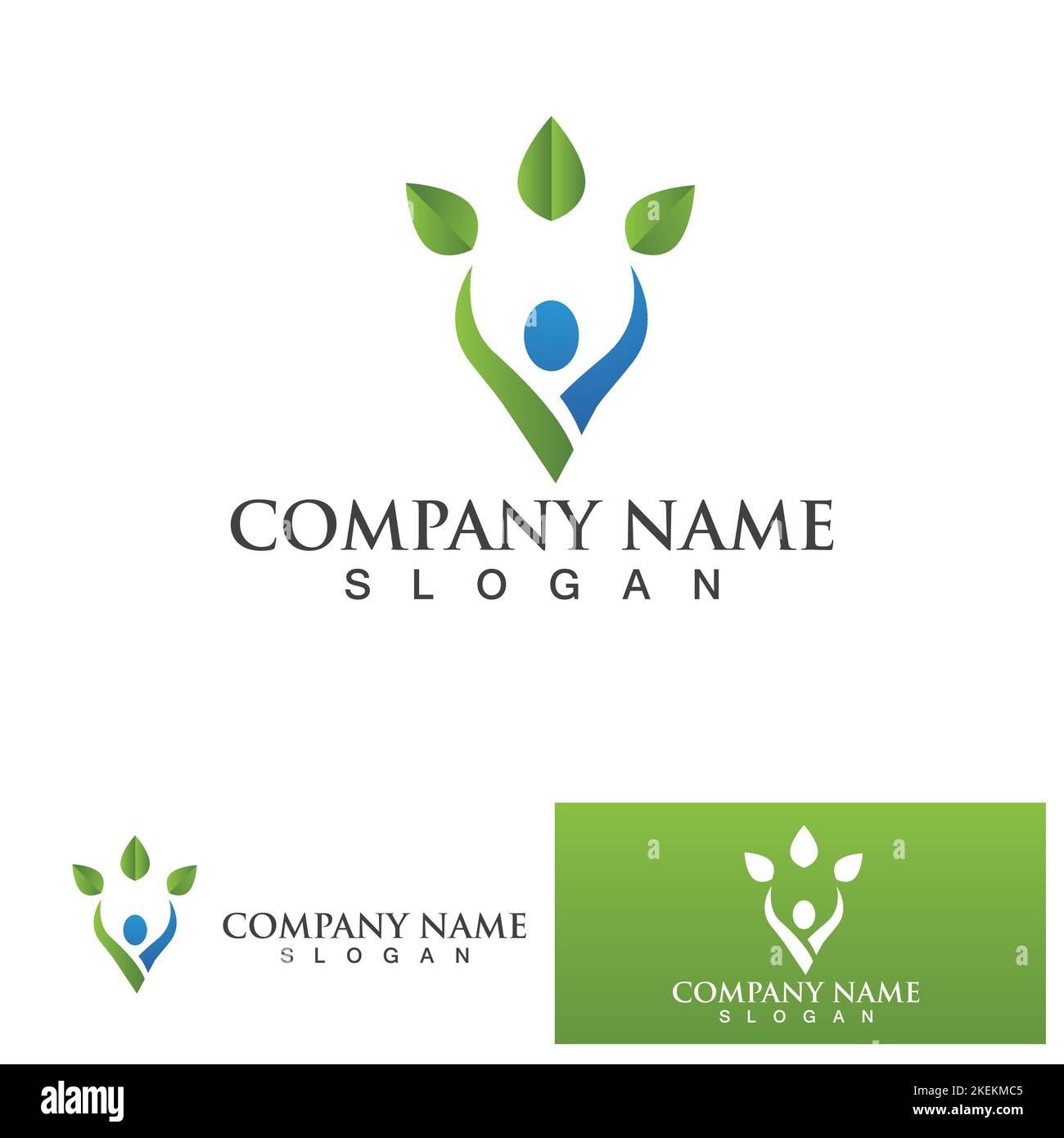 People leaf green health nature logo Stock Vector Image & Art - Alamy