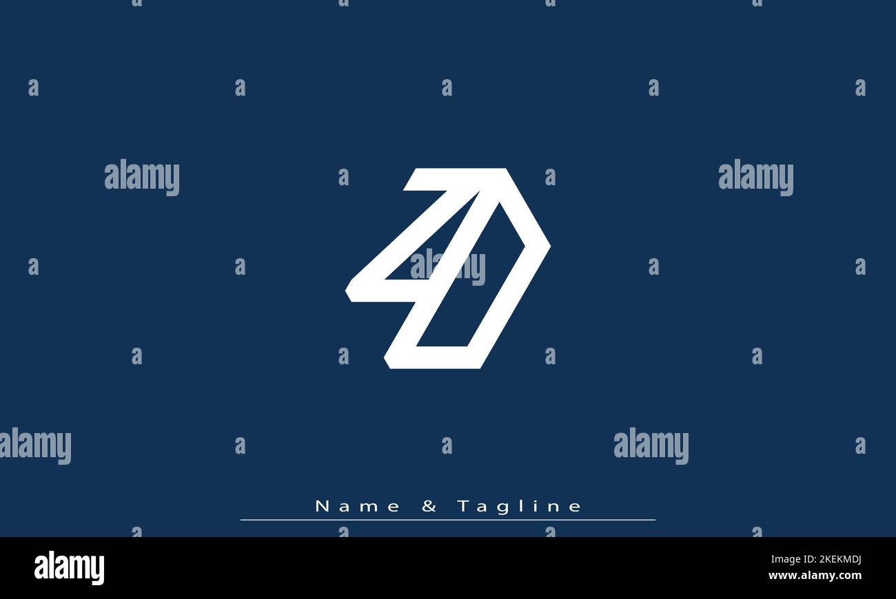 Alphabet letters Initials Monogram logo ZD , DZ Stock Vector