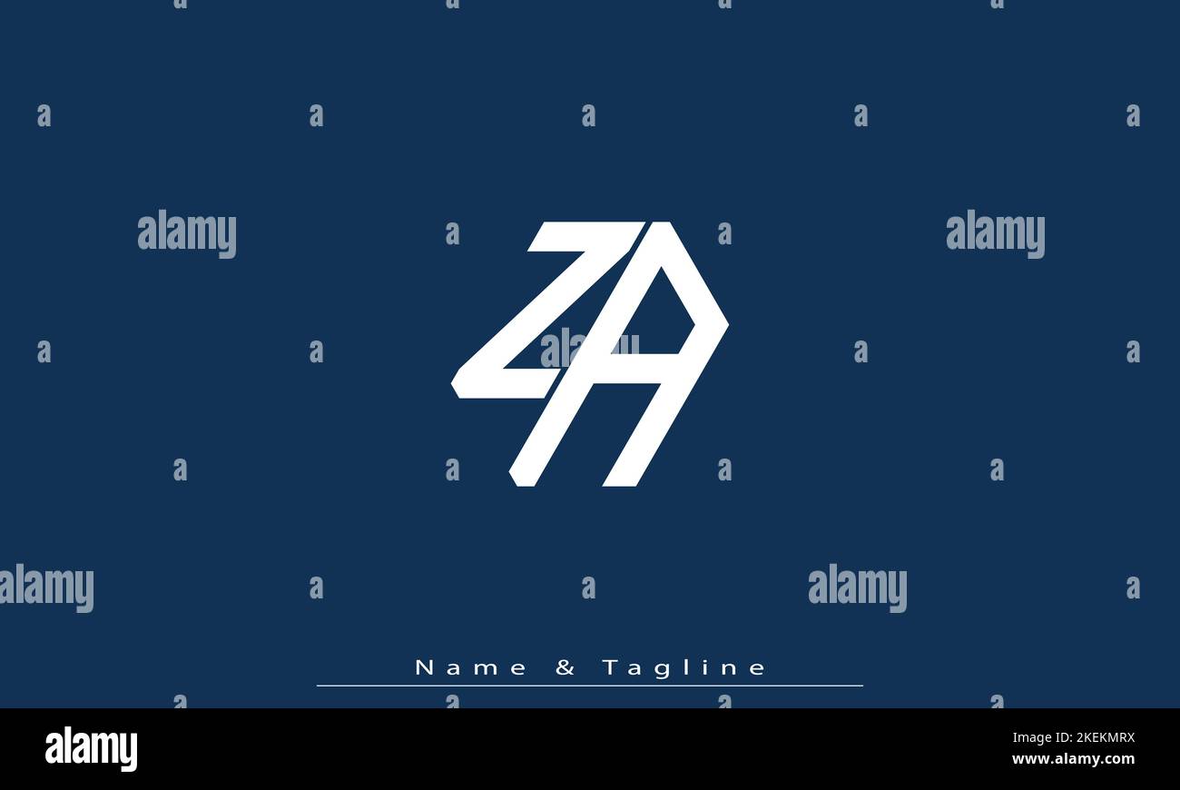 Alphabet letters Initials Monogram logo ZA , AZ Stock Vector