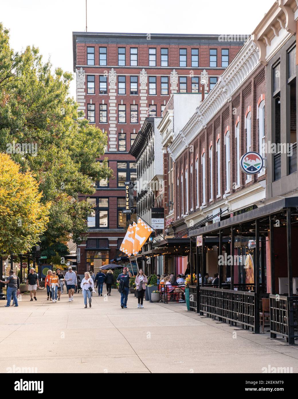 Knoxville, Tennessee, October 28, 2022 Street scene of historic