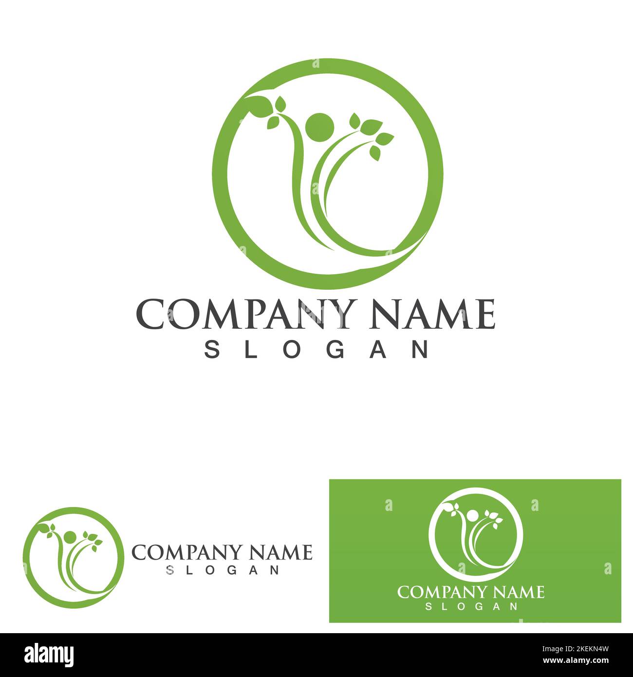 People leaf green health nature logo Stock Vector Image & Art - Alamy