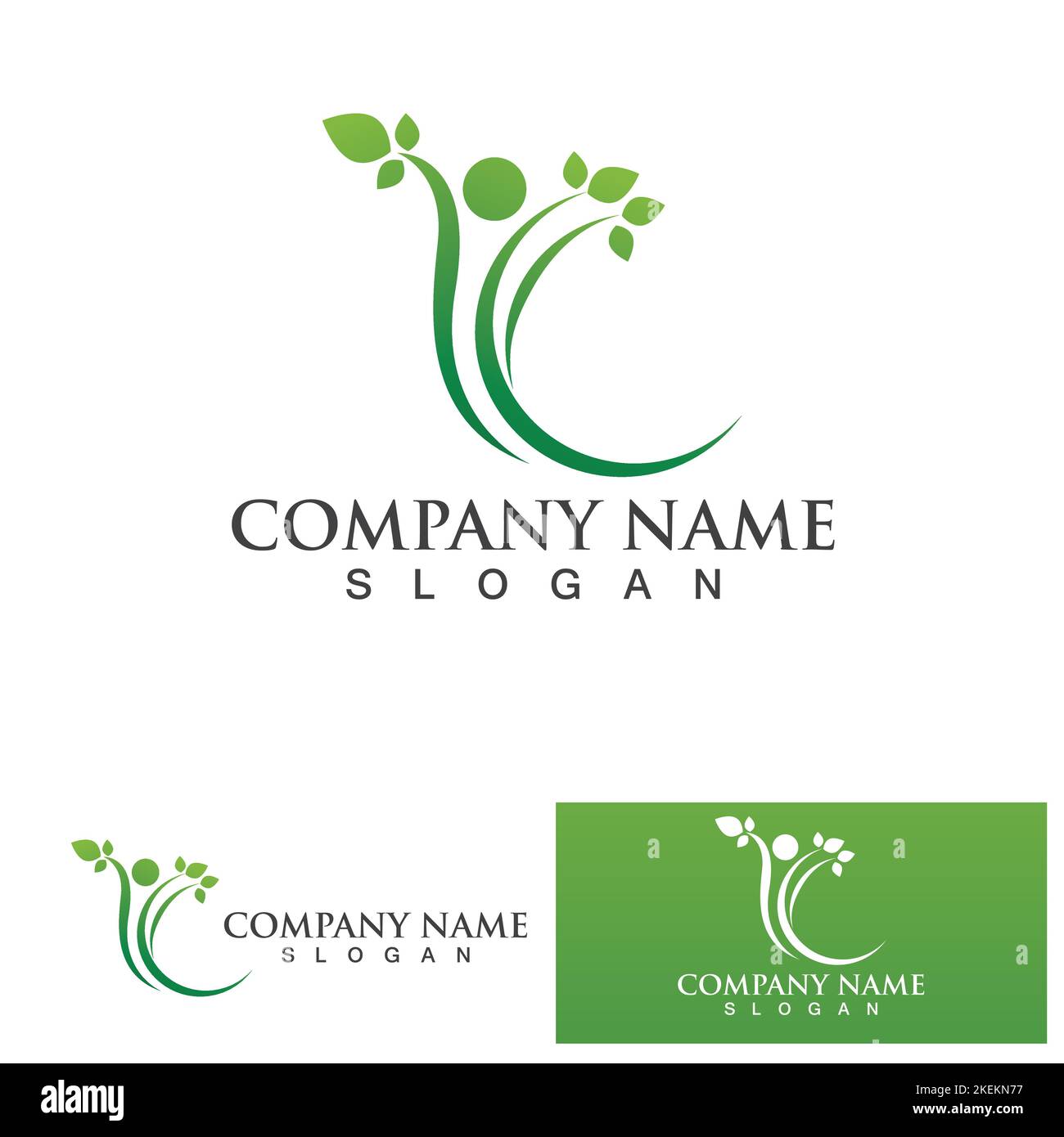 People leaf green health nature logo Stock Vector Image & Art - Alamy