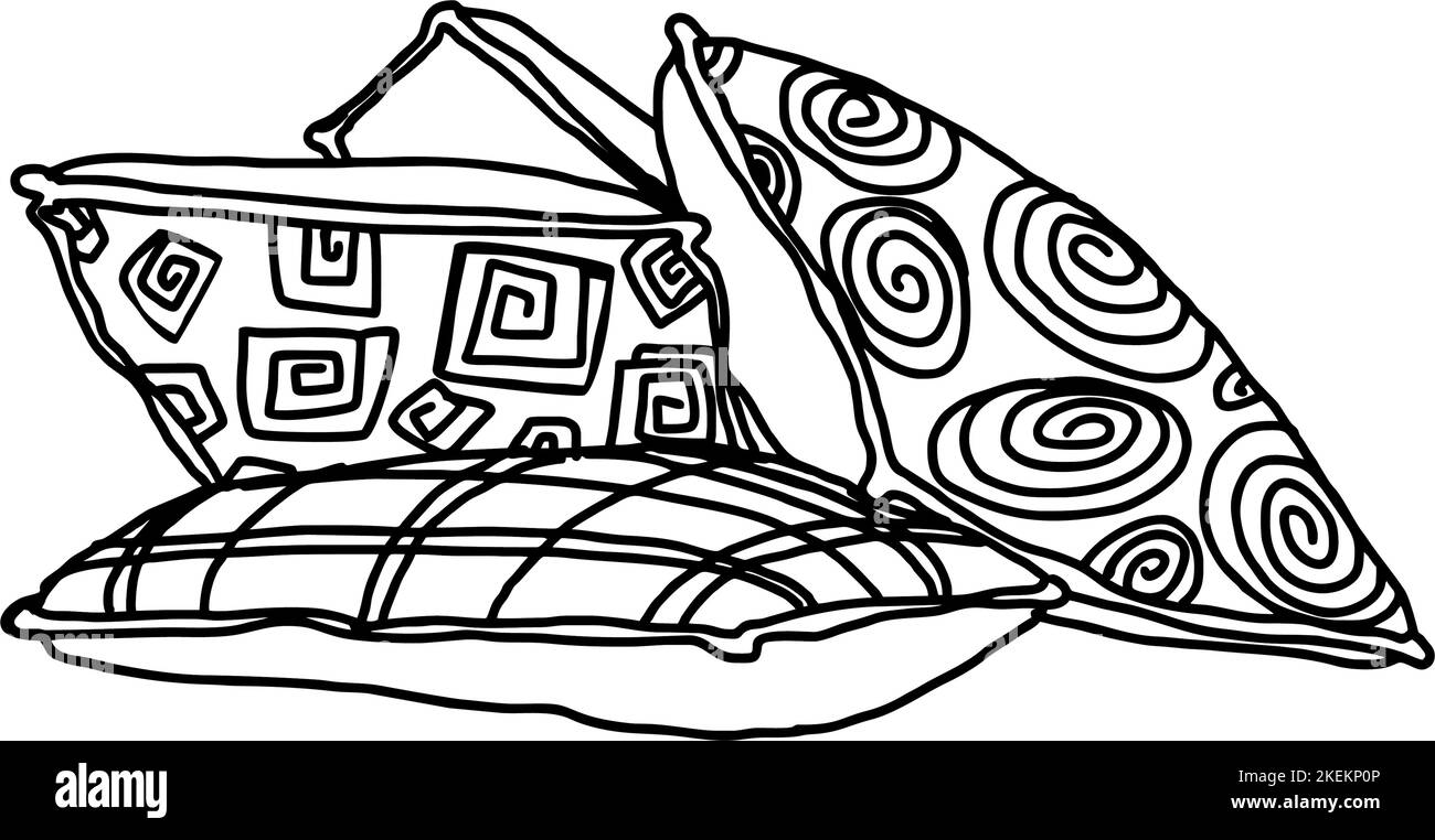 Pillow Line Art Vector Stock Vector Image & Art Alamy