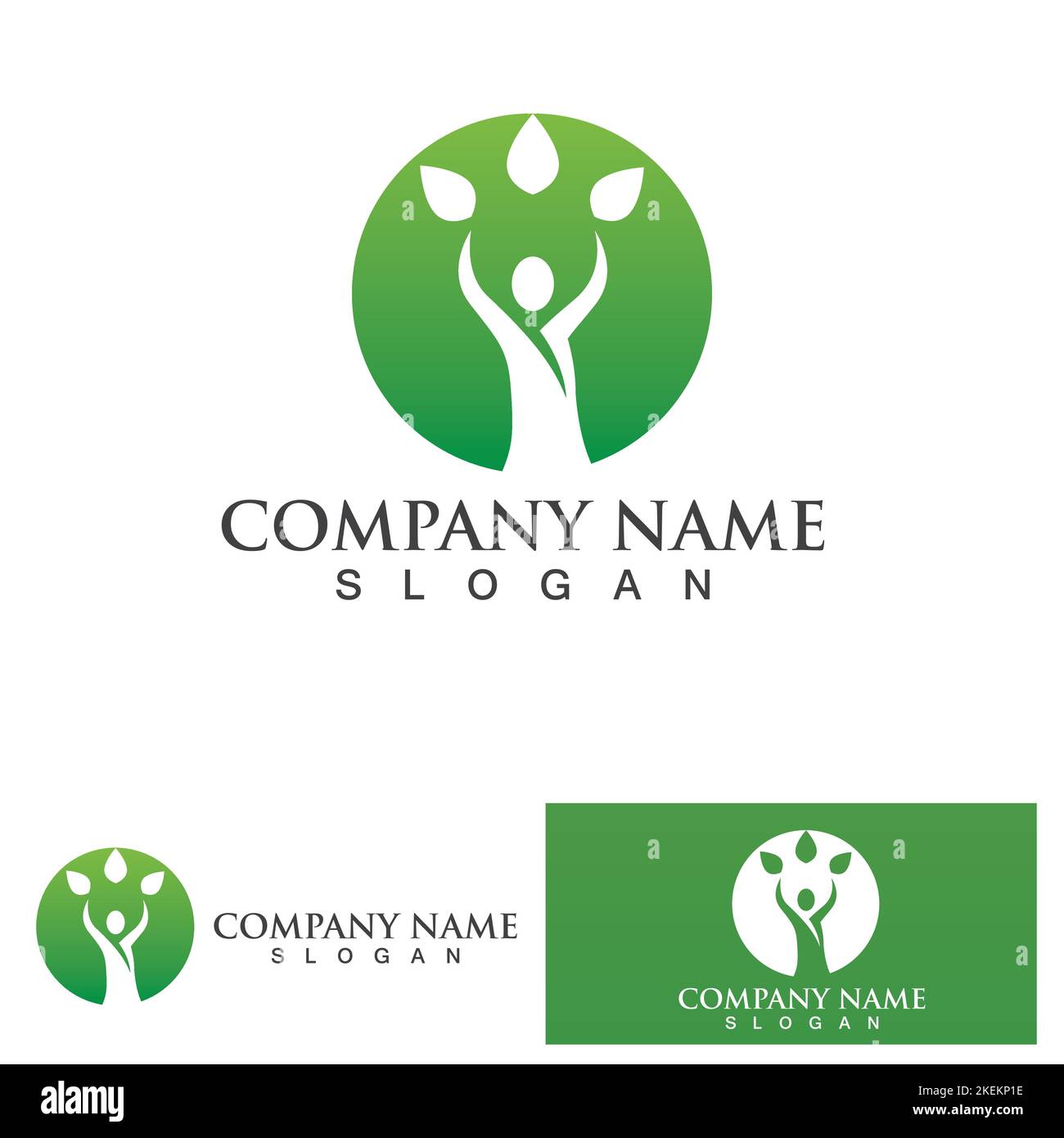 People leaf green health nature logo Stock Vector Image & Art - Alamy