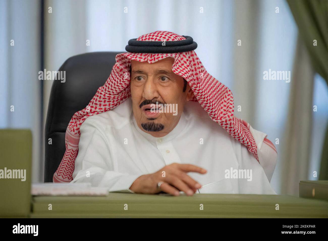 Saudi King Salman bin Abdulaziz Al Saud visits Fort Masmak, in Riyadh