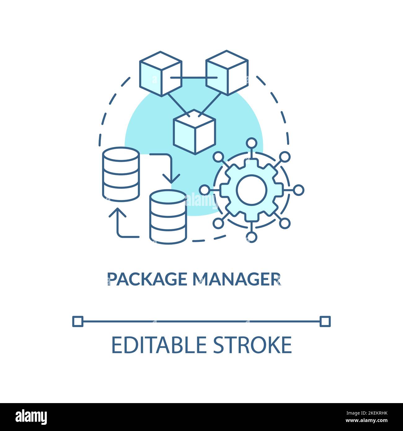 Package manager turquoise concept icon Stock Vector Image & Art - Alamy