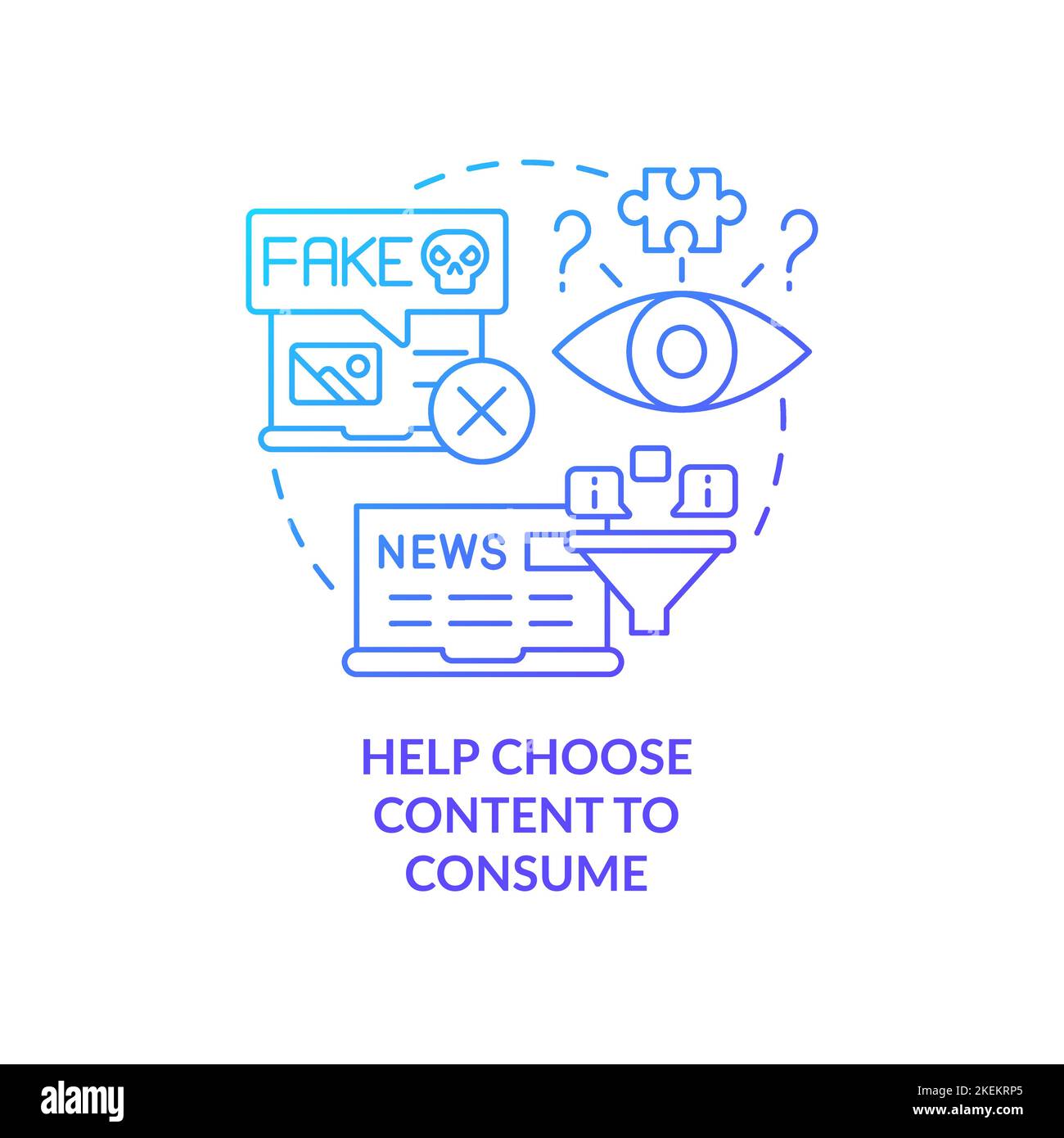 Recommend content to consume blue gradient concept icon Stock Vector