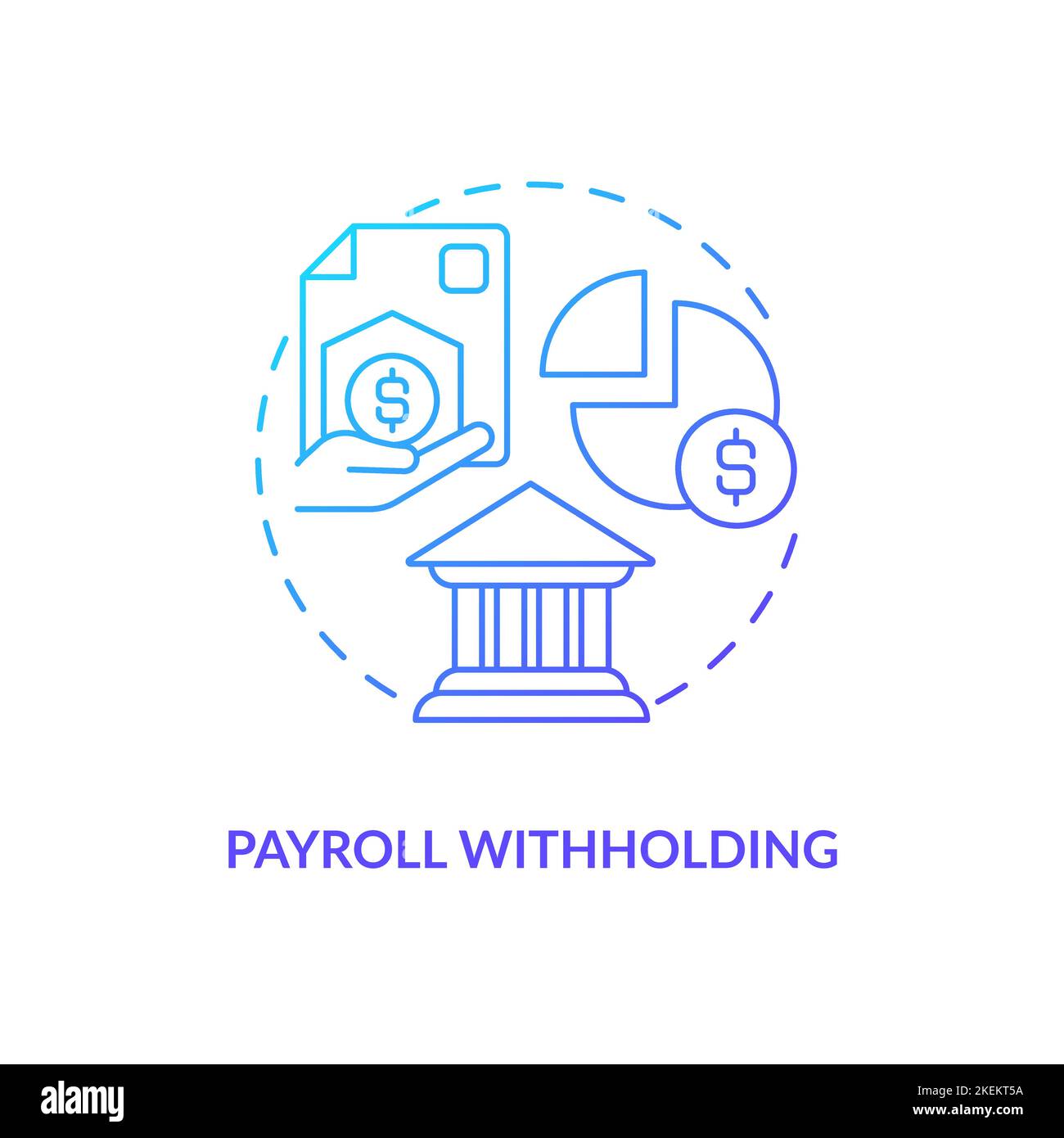 Payroll withholding blue gradient concept icon Stock Vector