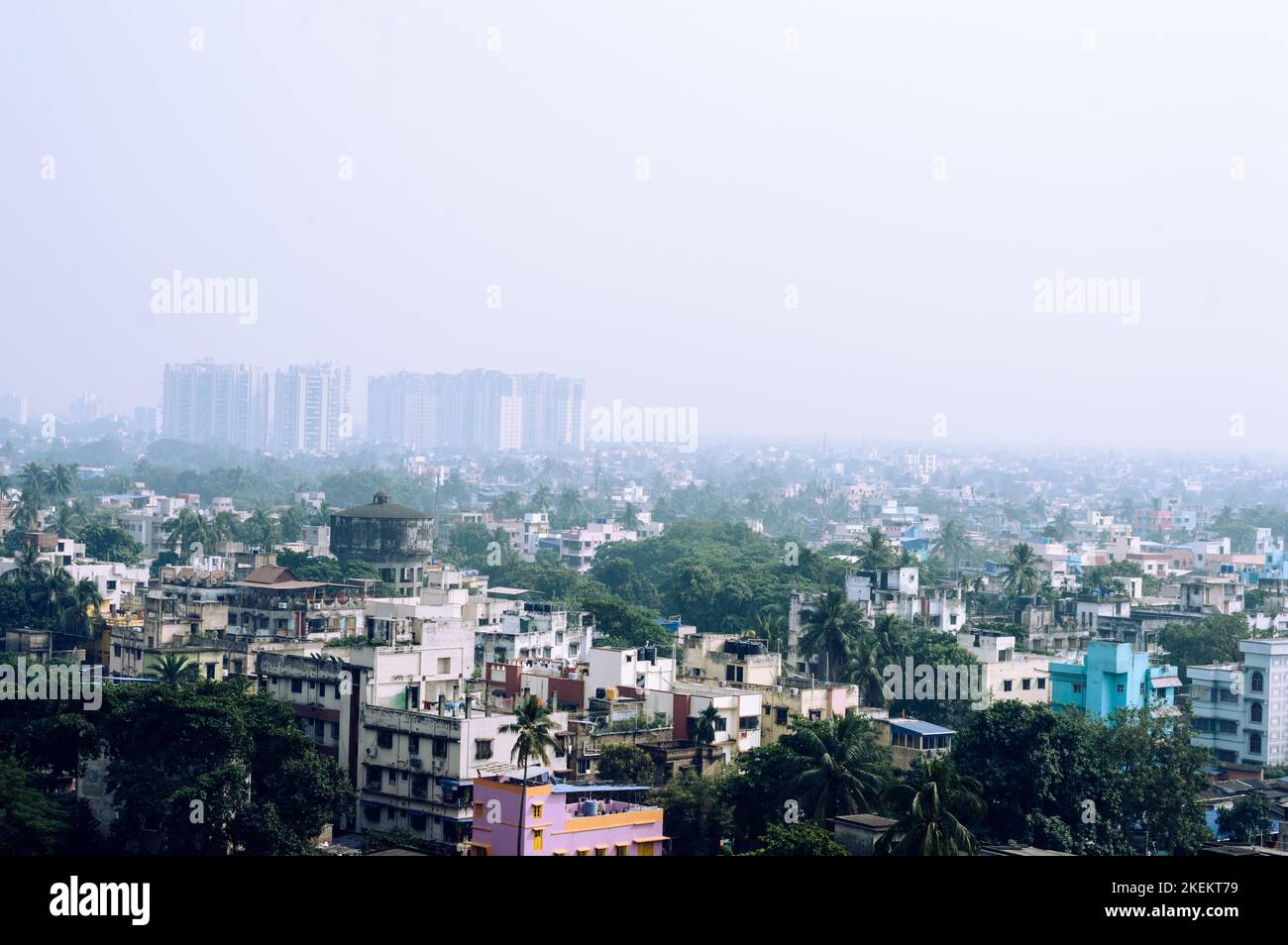 Kolkata City of Joy Skyline View. Landscape Scenery Urban India Cityscape. Architecture Business Travel Tourism Center City. Calcutta West Bengal Indi Stock Photo