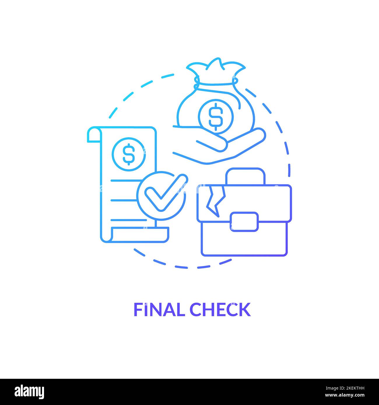 Final check blue gradient concept icon Stock Vector