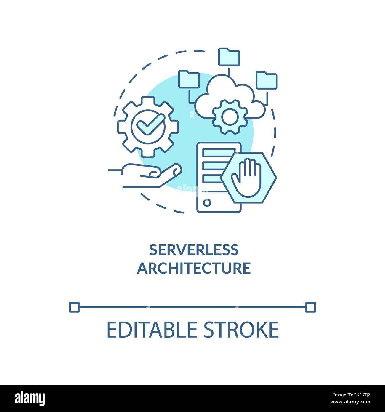 Serverless architecture turquoise concept icon Stock Vector Image & Art ...