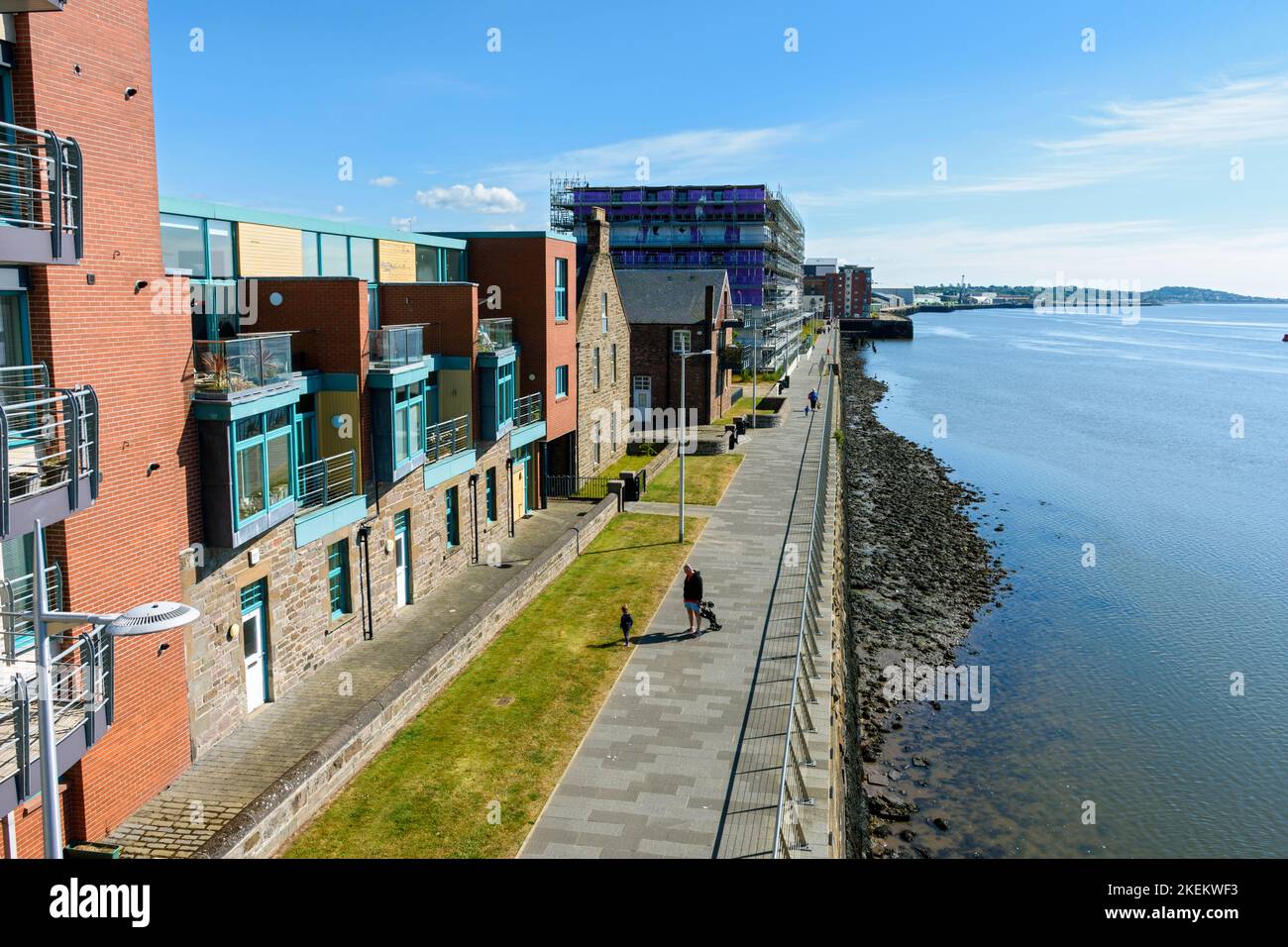 The Unicorn apartment block from the observation platform at Lookout Point on the Marine Parade Walk, Dundee, Scotland, UK Stock Photo