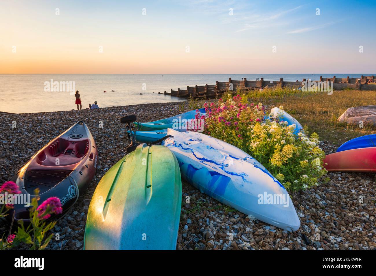Sunset on the North Kent Coast at Whitstable Stock Photo Alamy