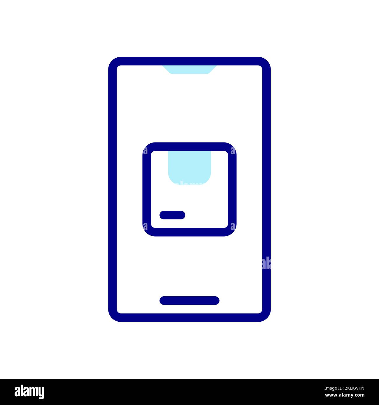 Order Package Online icon, order goods online using a smartphone. Stock Vector