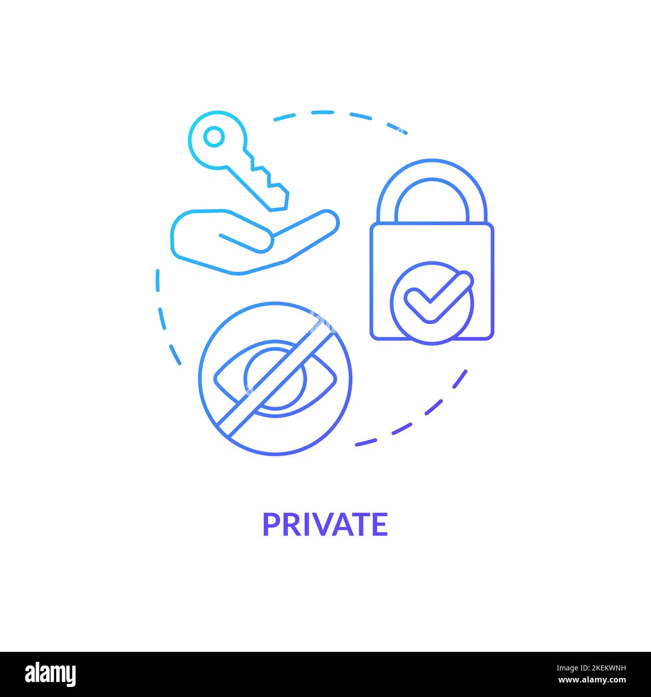 Private blue gradient concept icon Stock Vector Image & Art - Alamy