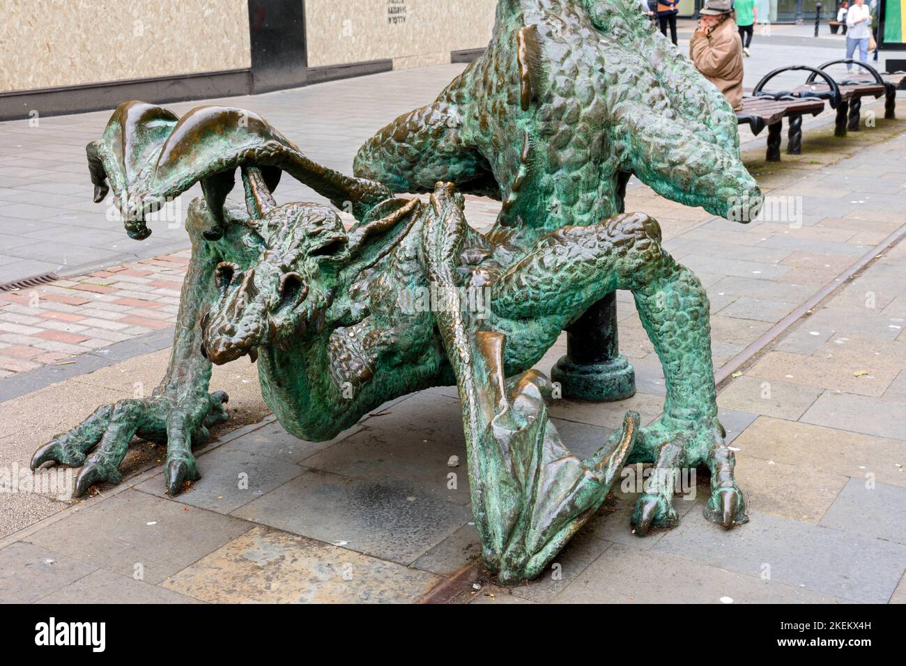 The Dragon, a sculpture by Alastair Smart and Tony Morrow.  Murrygate, Dundee, Scotland, UK Stock Photo