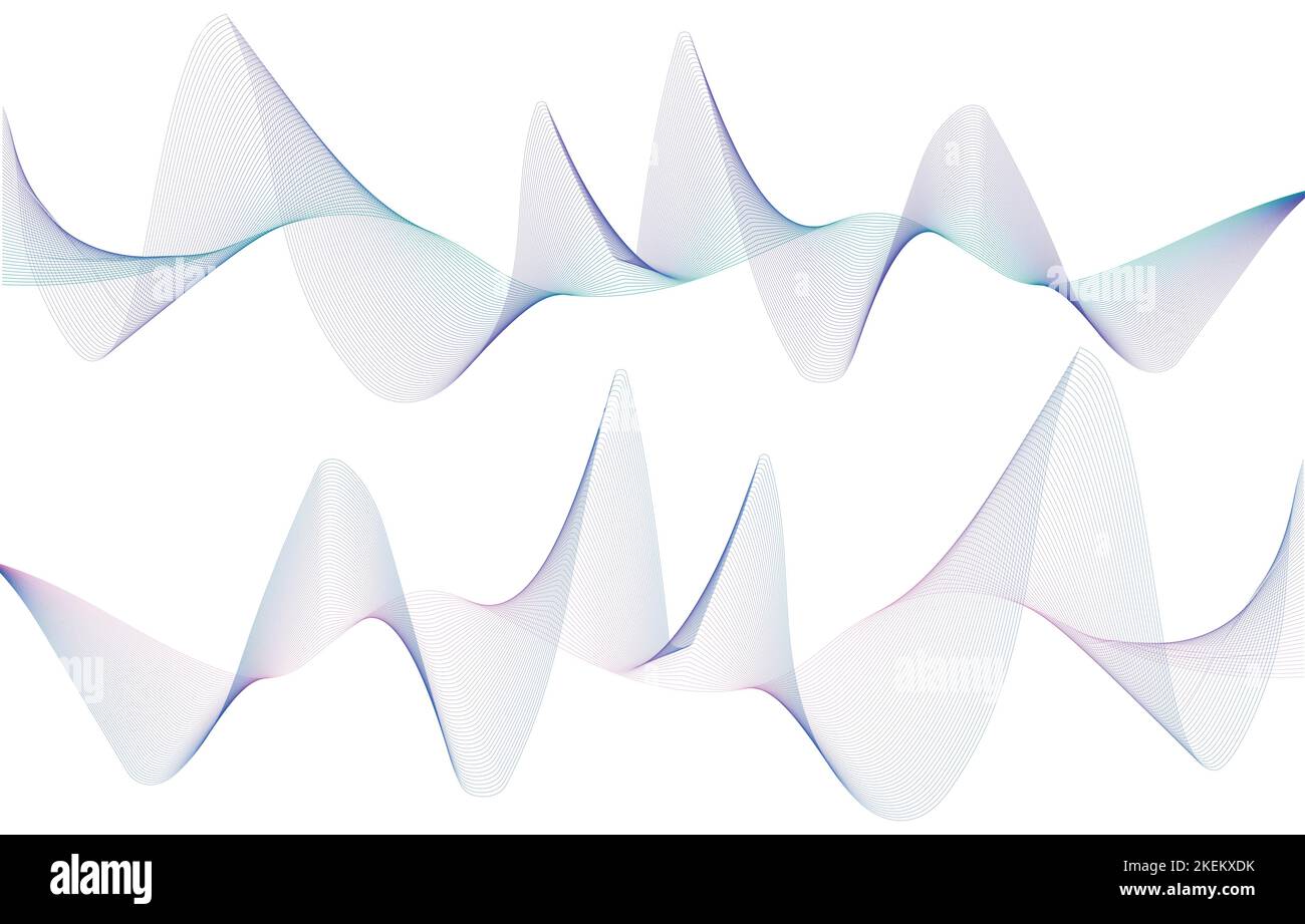 Abstract. Digital frequency track equalizer. Stylized line art background. lines created using blend tool.  Stock Vector