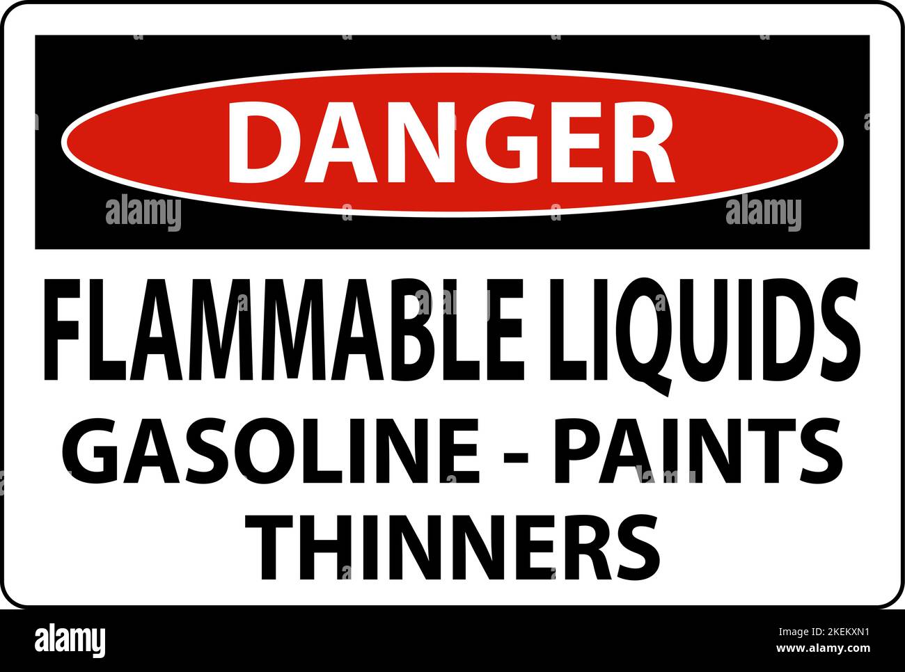 Danger Sign Flammable Liquids, Gasoline, Paints, Thinners Stock Vector Image & Art Alamy