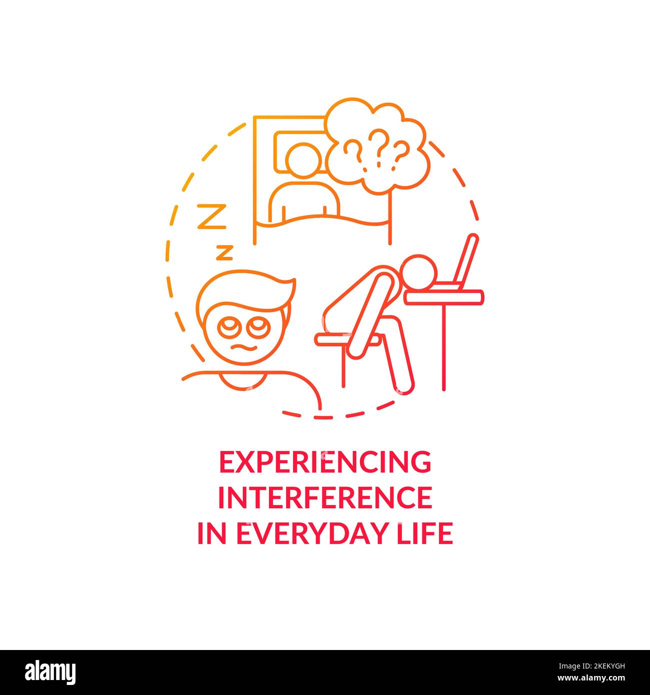 Interference in everyday life red gradient concept icon Stock Vector
