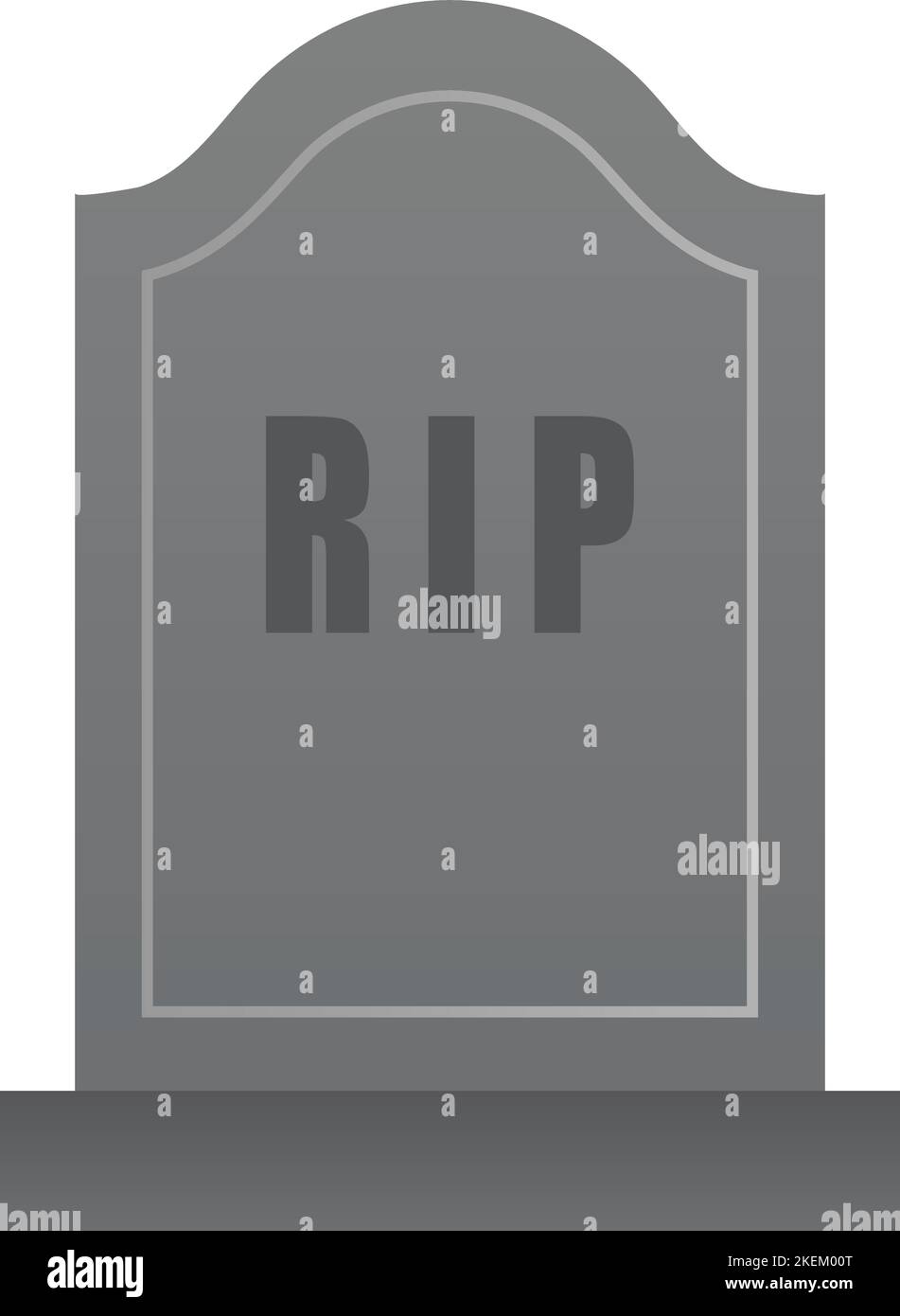 A tombstone with RIP text isolated on a white background Stock Vector