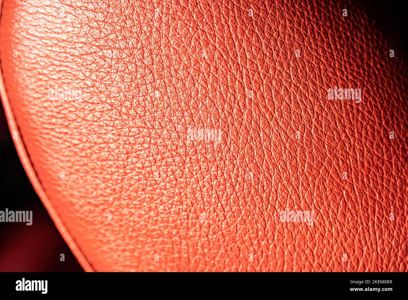 Red leather texture of car seat interior Stock Photo Alamy