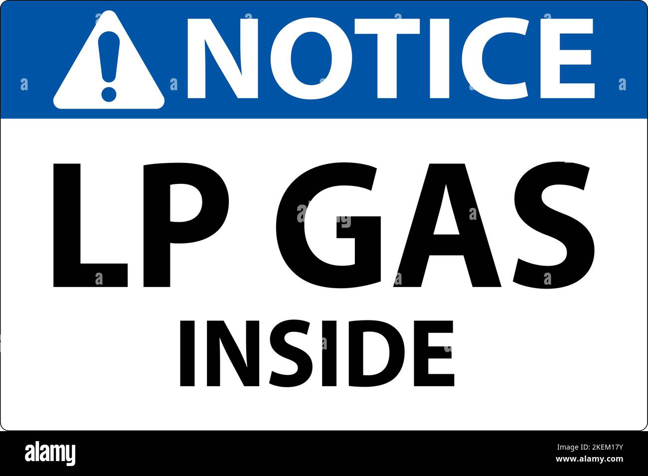 Notice Sign LP Gas Inside On White Background Stock Vector