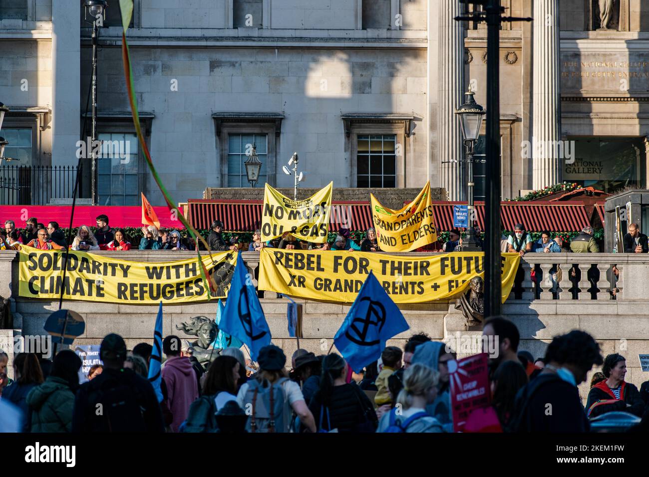 Protesters at the Climate Justice Coalition march in London Stock Photo