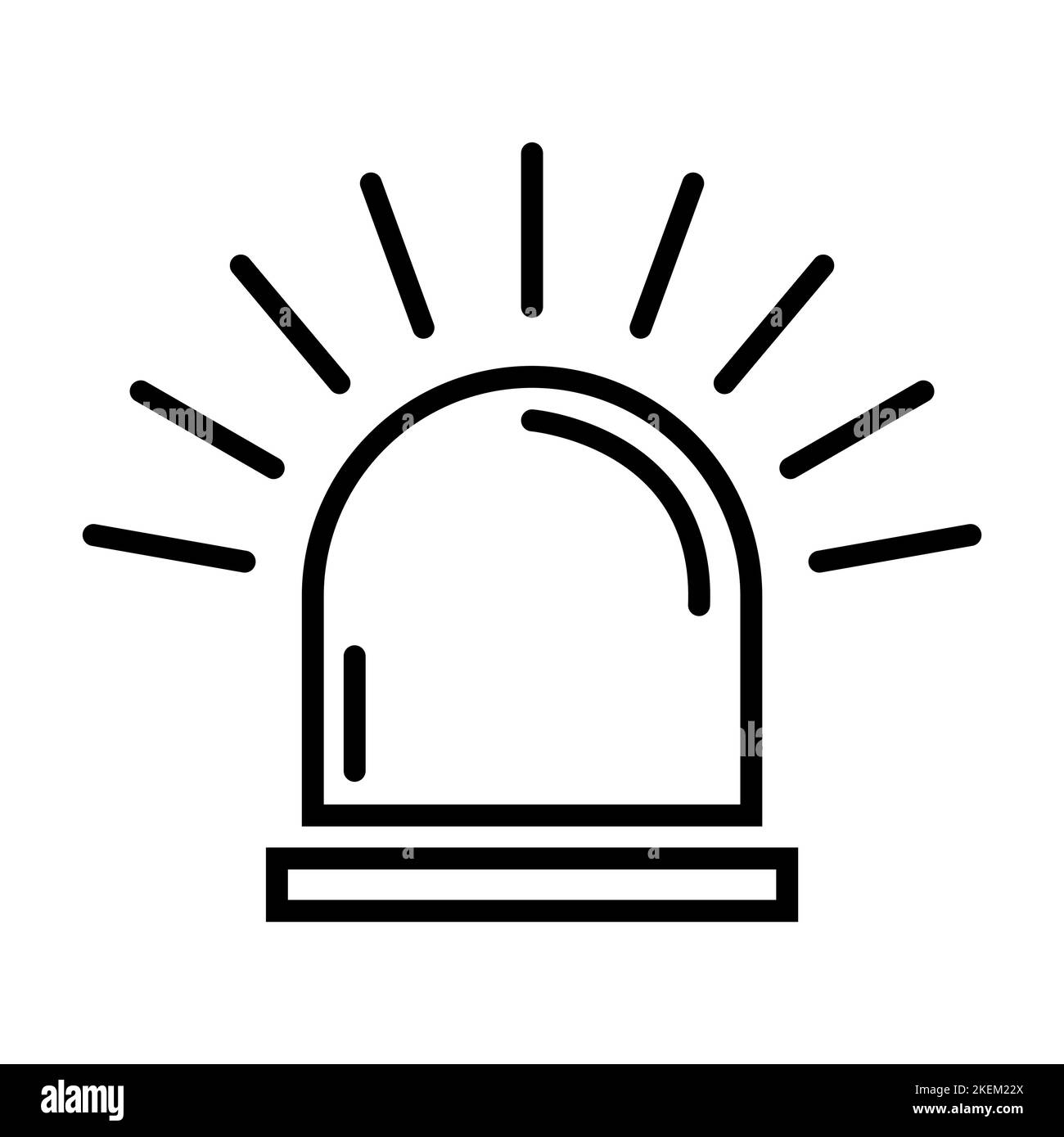 Siren fire alarm sign, signal danger light symbol, ambulance police alert vector illustration