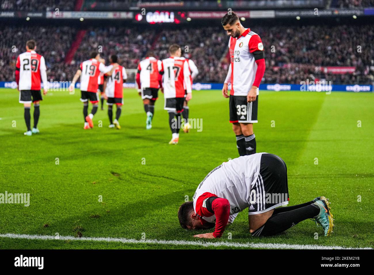 Feyenoord 3 AZ Alkmaar 0 in April 2018 at De Kuip. Feyenoord won the Dutch  KNVB Cup for the 13th time .