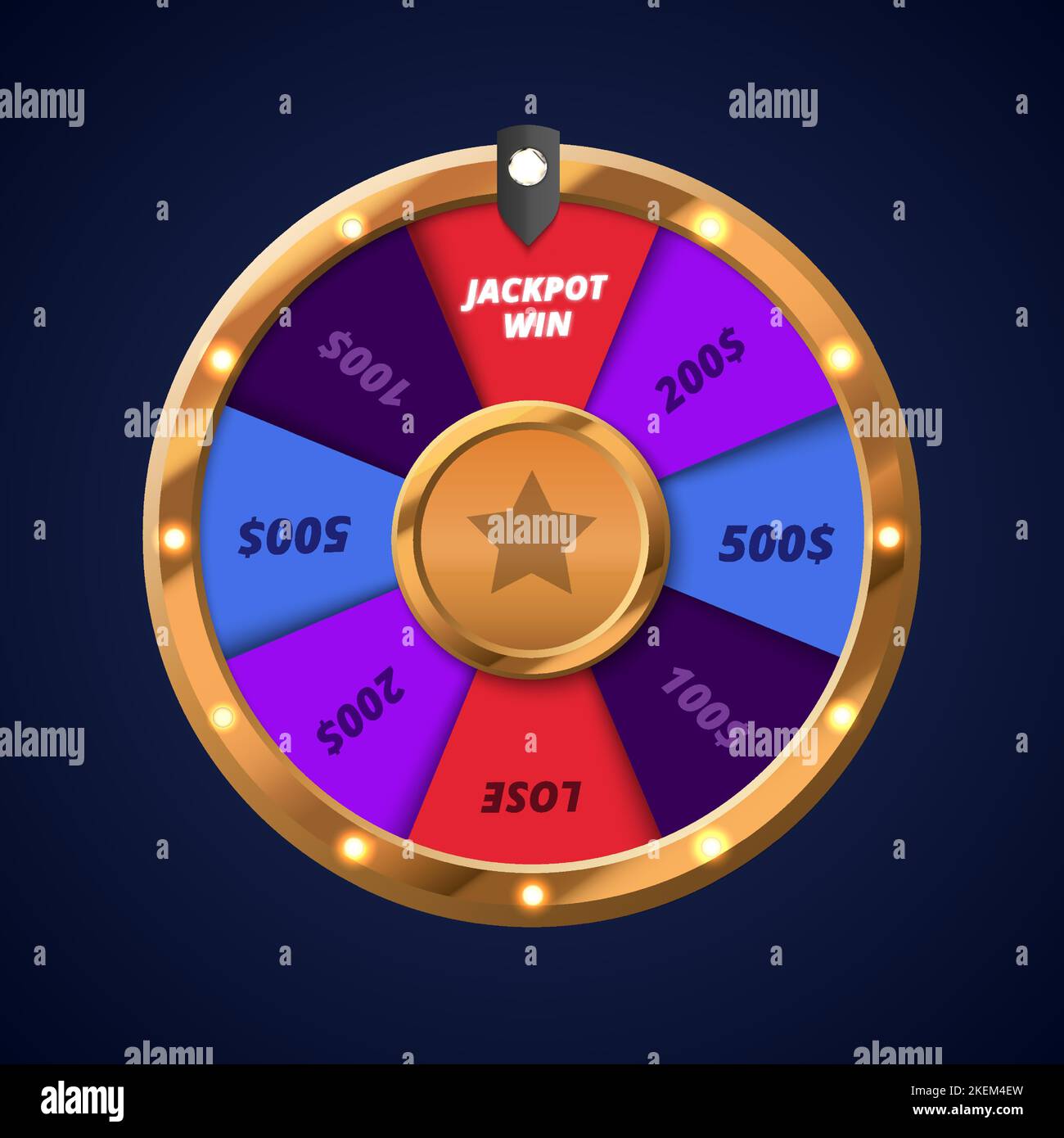 Wheel of fortune background. Vector lucky roulette illustration. Online casino concept. Stock Vector