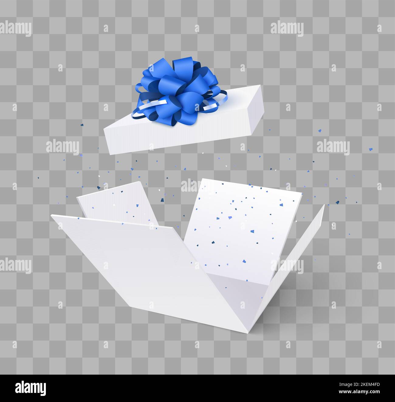 Open gift box with confetti burst explosion isolated. 3d vector ...