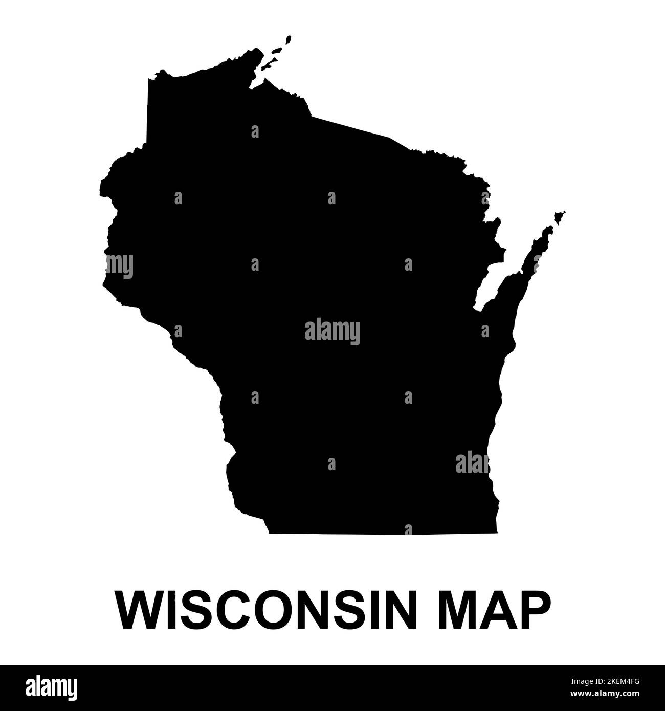 Wisconsin map shape united states - Wisconsin Map Shape United States Of America Flat Concept Icon Symbol Vector Illustration 2KEM4FG