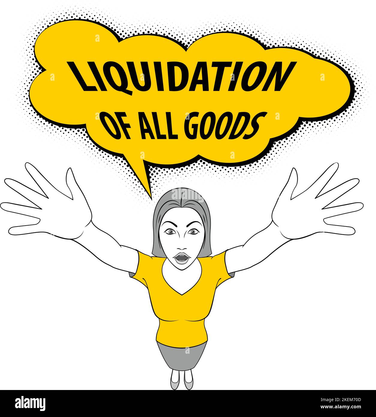 Young Woman Opens His Arms. Meeting, Concept. Liquidation of