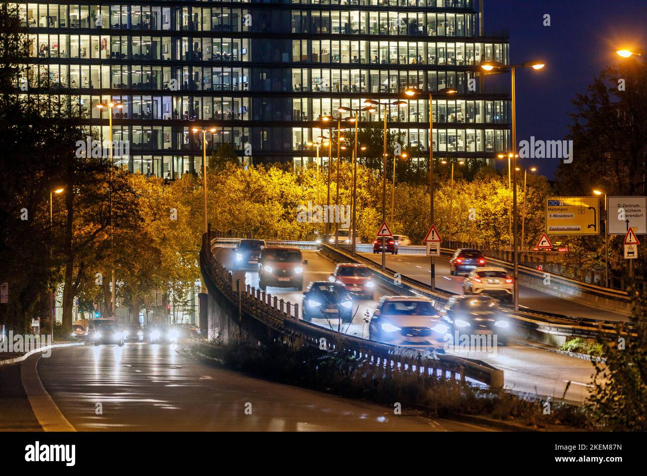 Rush hour traffic after work, in the background office building L'Oréal ...