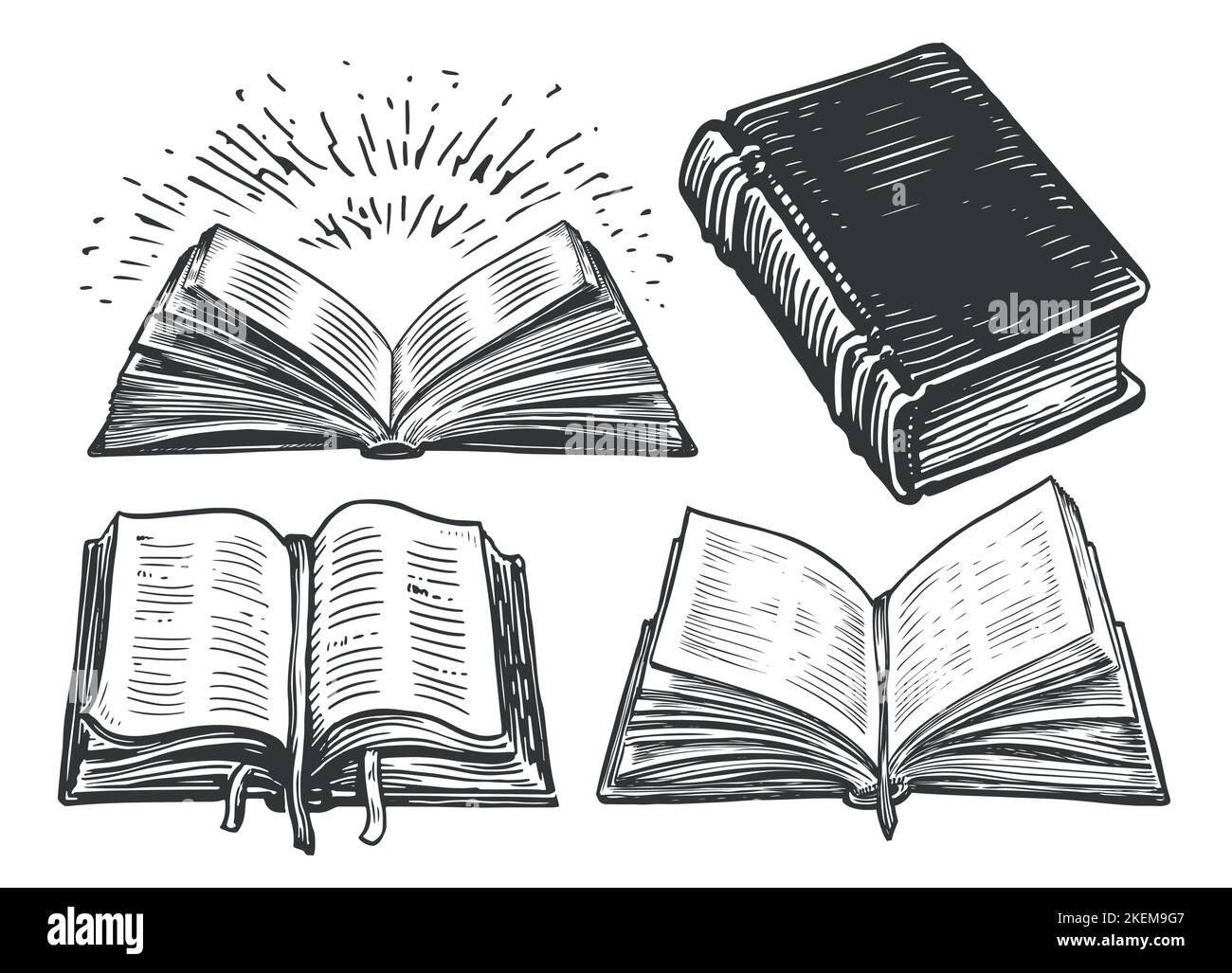 Library Book Sketch Stock Illustrations – 9,550 Library Book