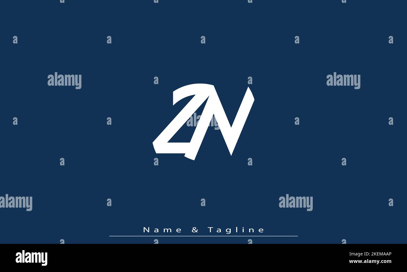 Alphabet letters Initials Monogram logo ZN , NZ Stock Vector Image ...