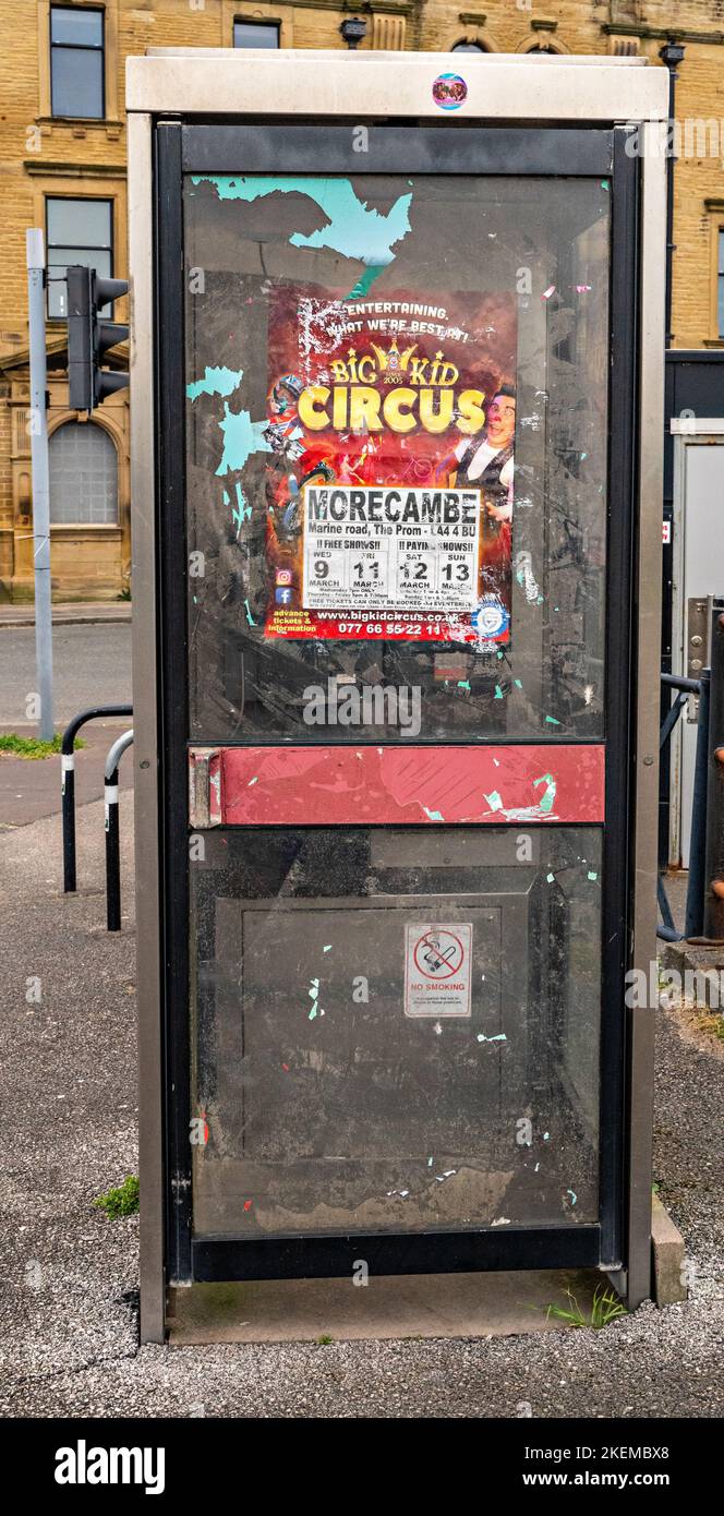 Poster in telephone booth for Big Kid Circus Stock Photo